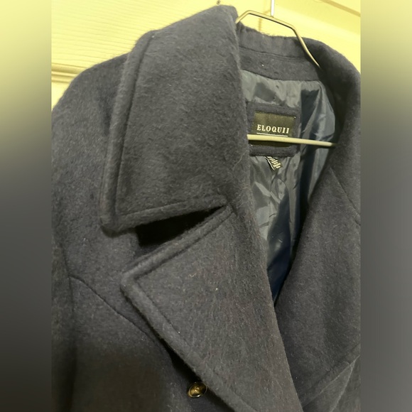 Eloquii Navy Blue Pea Coat - Picture 9 of 9